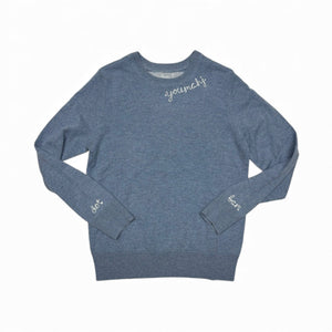 Cashmere Chainstitch - Denim Blue